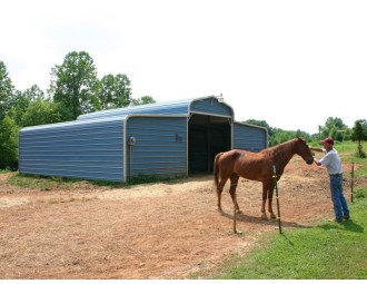 Metal Horse Barn | Regular Roof | 36W x 26L x 9H | Shelter