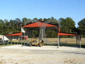 Metal Carolina Barn | Boxed Eave Roof | 46W x 21L x 12H | Barn Shelter