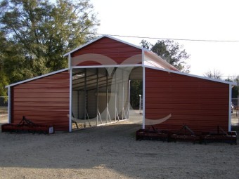 Horse Barn | Boxed Eave Roof | 42W x 31L x 12H | Raised Center Aisle