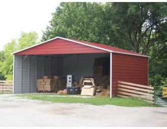 Carport | Boxed Eave Roof | 28W x 26L x 12H | Triple-Wide