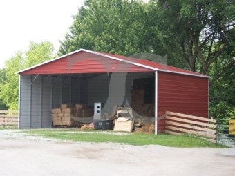 Carport | Boxed Eave Roof | 28W x 26L x 12H | Triple-Wide