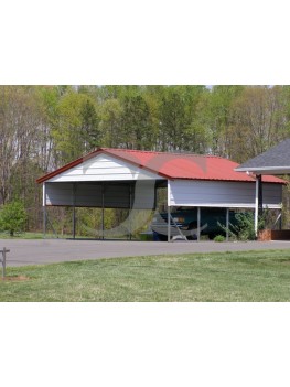 Carport | Vertical Roof | 20W x 21L x 8H` | 2 Gables | 2 Panels