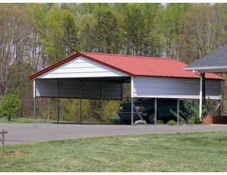 Carport | Vertical Roof | 20W x 21L x 8H` | 2 Gables | 2 Panels