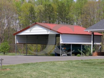 Carport | Vertical Roof | 20W x 21L x 8H` | 2 Gables | 2 Panels