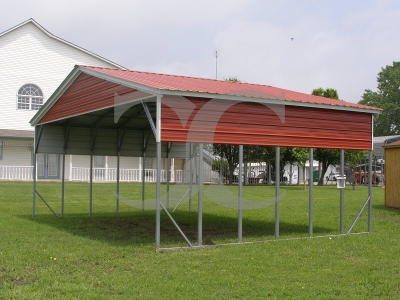 Carport | Vertical Roof | 26W x 21L x 10H | Triple-Wide