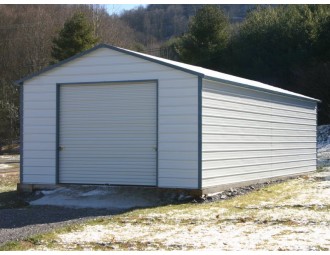 Garage | Boxed Eave Roof | 18W x 26L x 8H |  Single Car Metal Garage