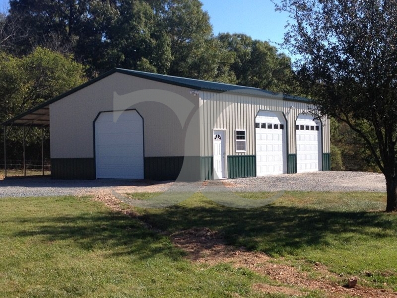 Enclosed Workshop | Vertical Roof | 30W x 41L x 14H |  Metal Shop