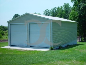 Metal Garage | Vertical Roof | 22W x 31L x 11H |  2-Car Garage