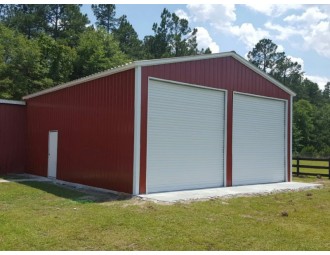 All Vertical Enclosed Garage | Vertical Roof | 24W x 36L x 12H |  Workshop