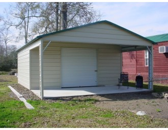 Garage | Boxed Eave Roof | 20W x 26L x 8H |  Metal Garage with Porch